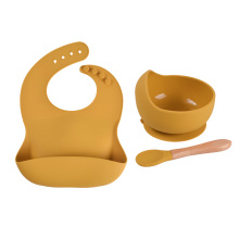 Kids Lid Food Travel Snack Bpa Free Bibs And Spoon Baby Feeding Silicone Bowl Set